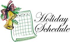 Holiday Schedule